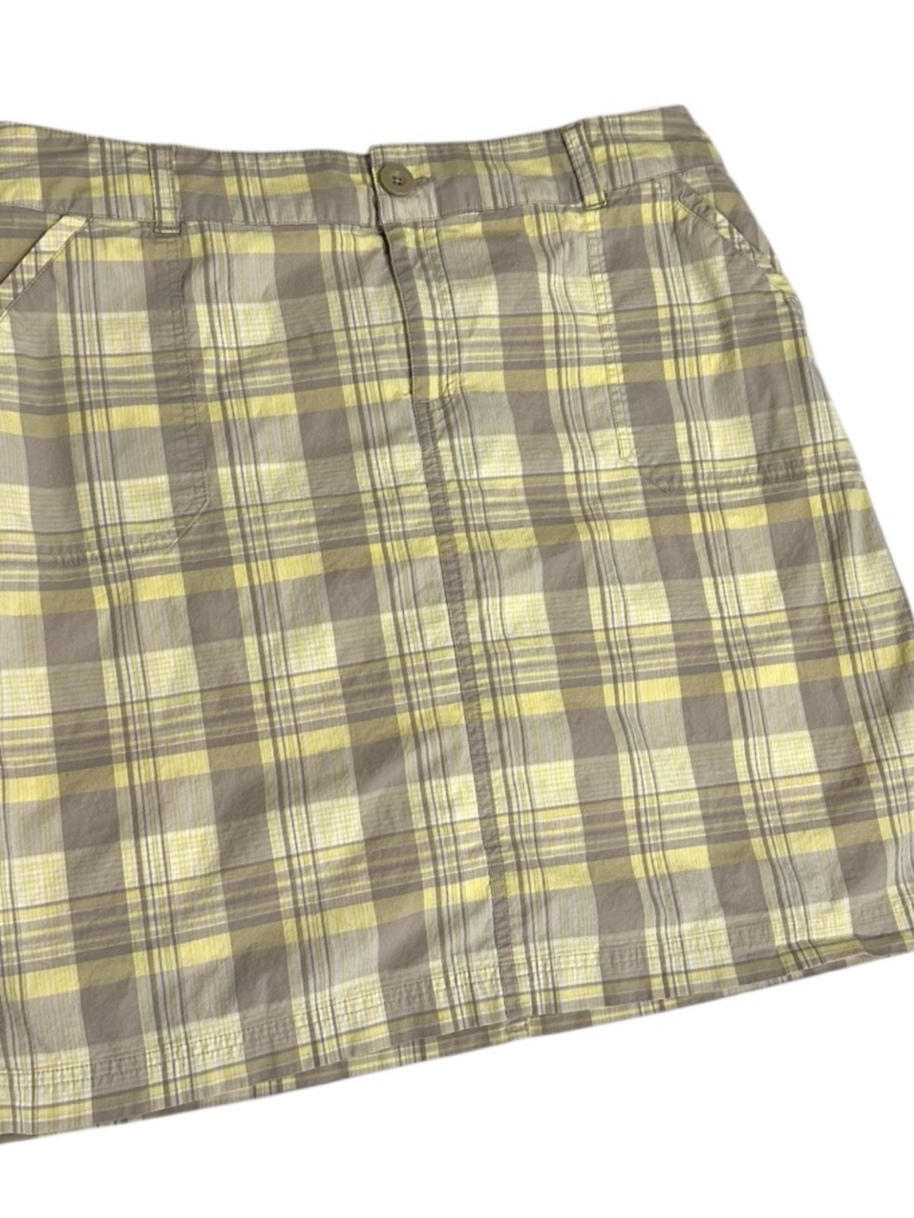CJ Banks Yellow/Tan Plaid Skort Skirt- Size 14M